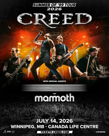 Details:
Creed has added a Winnipeg stop to its 2026 Summer of ’99 tour.